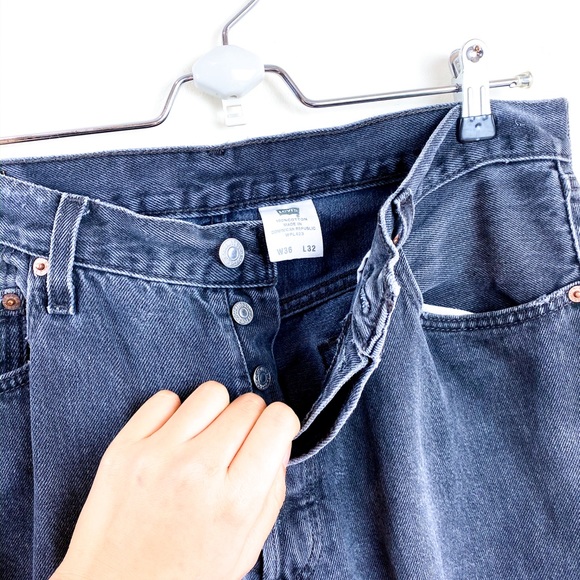 Levi's Other - Levi's Grey Wash Button Fly Hemmed Denim Jeans